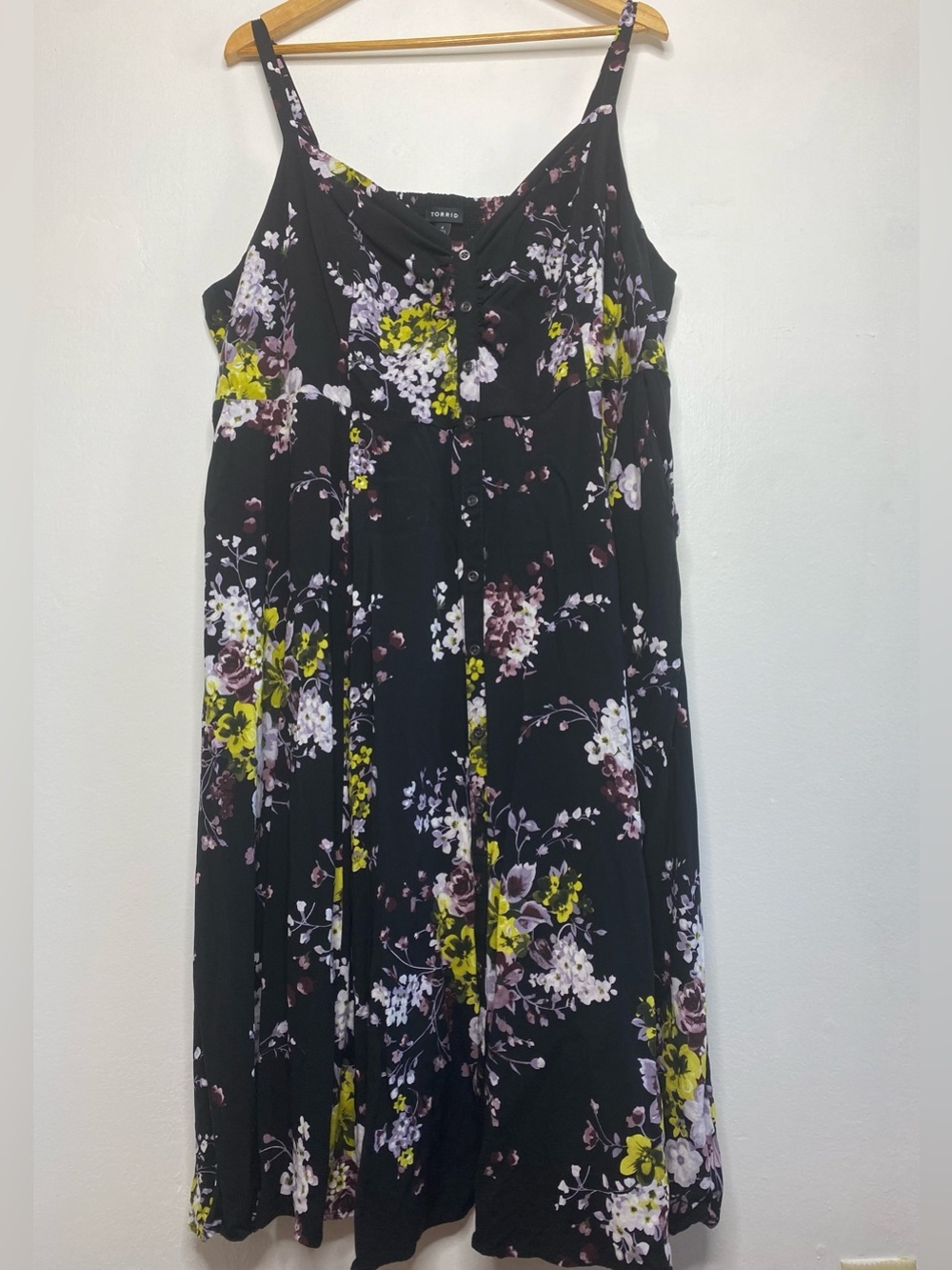 Torrid Floral Midi Smock Back Dress Size 4 Comfy Girly